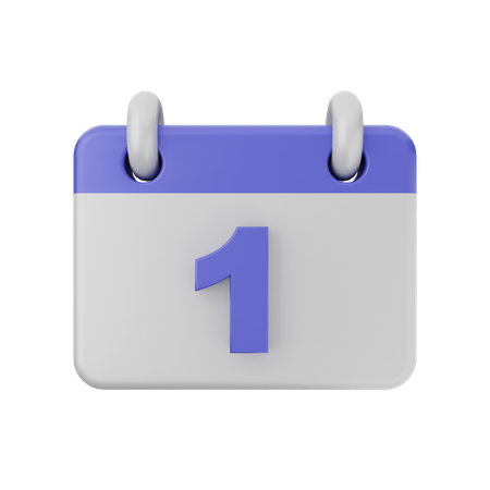 1 calendário de datas  3D Icon