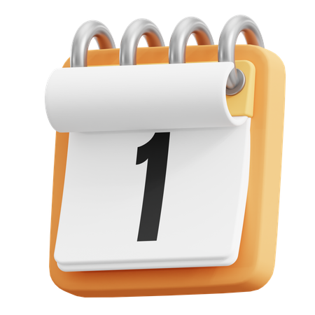 1 Date  3D Icon