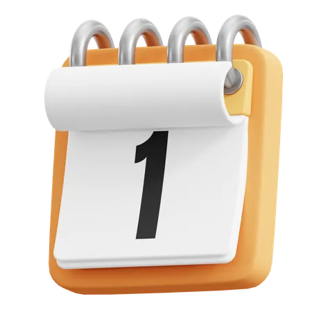 1 Date  3D Icon