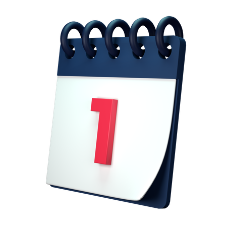 1 Date  3D Icon