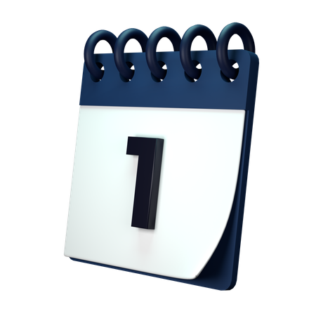1 Date  3D Icon