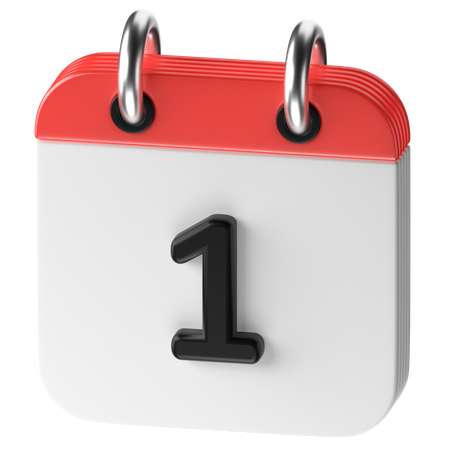 1 Date  3D Icon