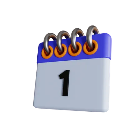 1 Date  3D Icon