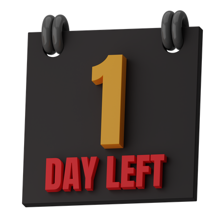 1 Day Left  3D Icon