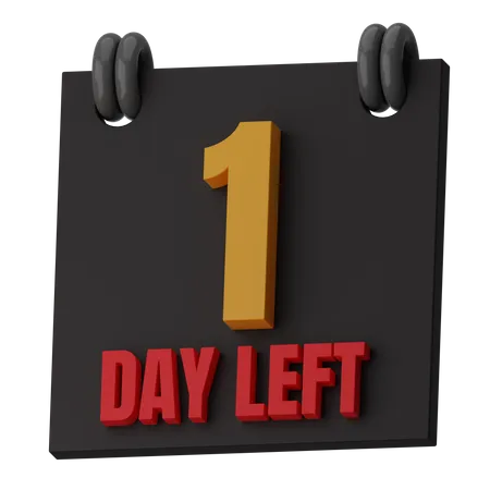 1 Day Left  3D Icon