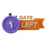 1 days left sales countdown banner 3d images
