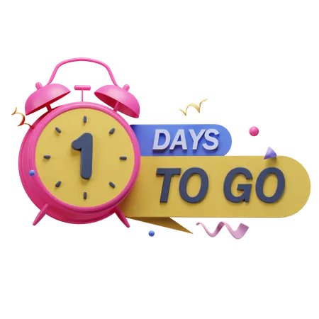 1 Days To Go  3D Icon