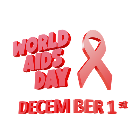 1. Dezember Aids-Tag  3D Illustration