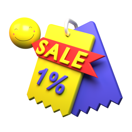 1% Discount  3D Icon