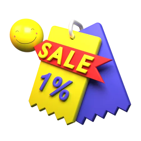1% Discount  3D Icon