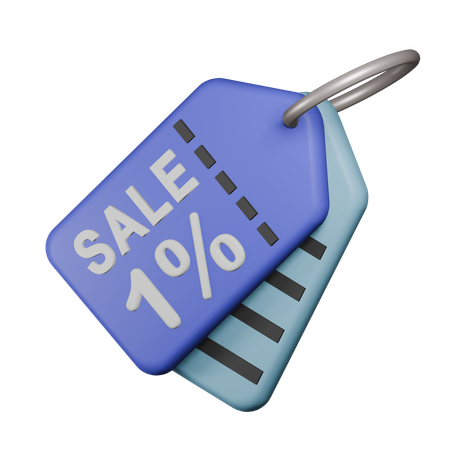 1% Etiqueta de venta  3D Icon