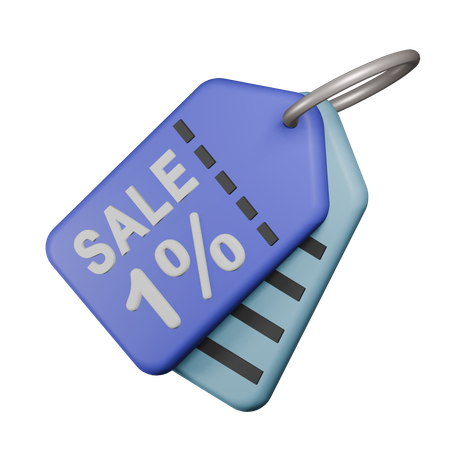 Étiquette de vente 1 %  3D Icon