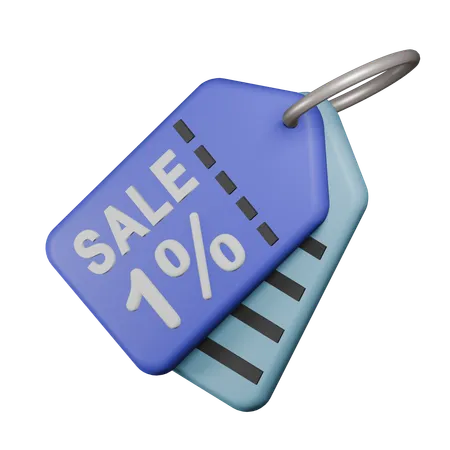 Étiquette de vente 1 %  3D Icon