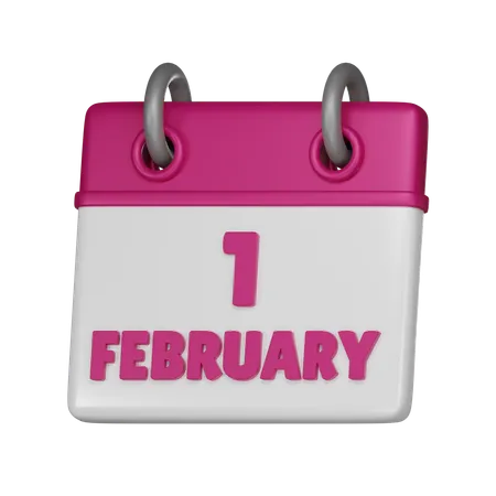 1 February  3D Icon