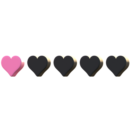 1 Heart Rating  3D Emoji