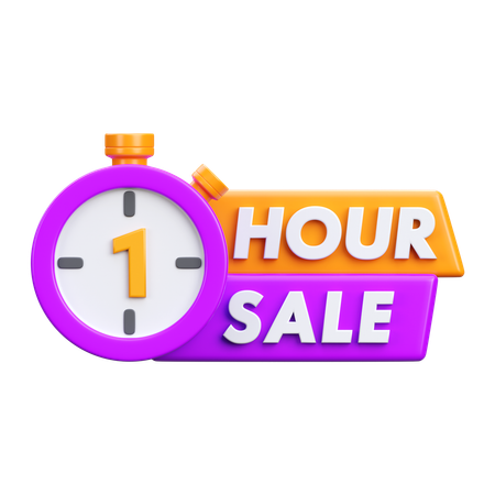 1 Hours Sale  3D Icon