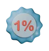 Insignia de descuento del 1%