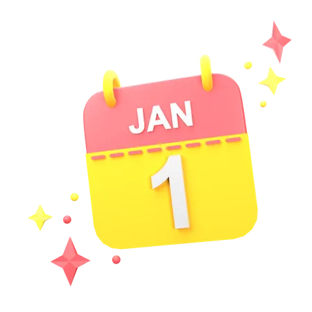 1er Januar  3D Icon