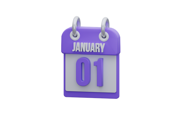 1er Januar  3D Icon