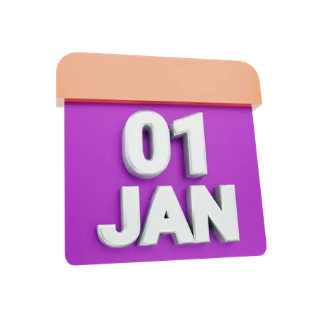 1er Januar  3D Icon