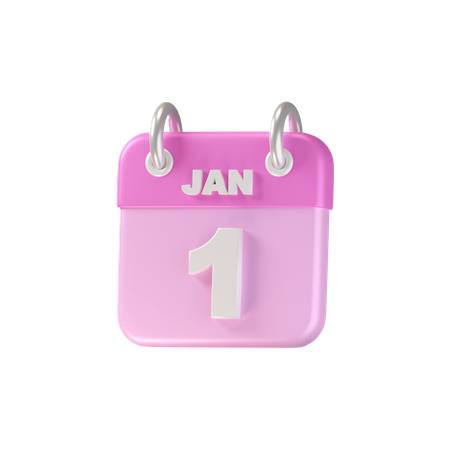 Kalender vom 1. Januar  3D Icon