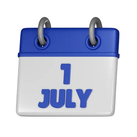 1 July  3D Icon