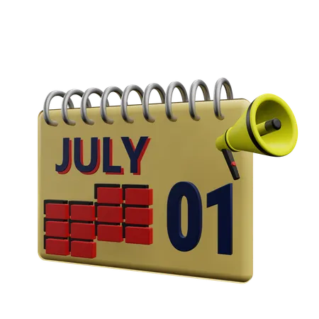 1 july  3D Icon