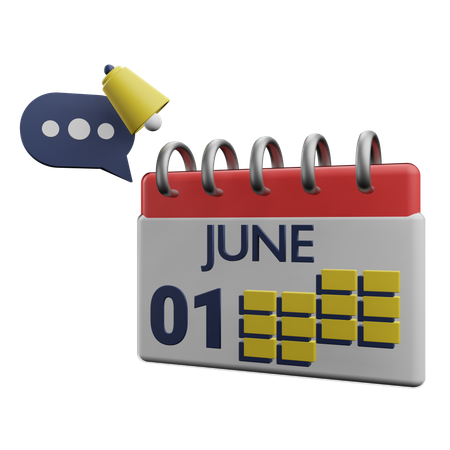 1 june  3D Icon