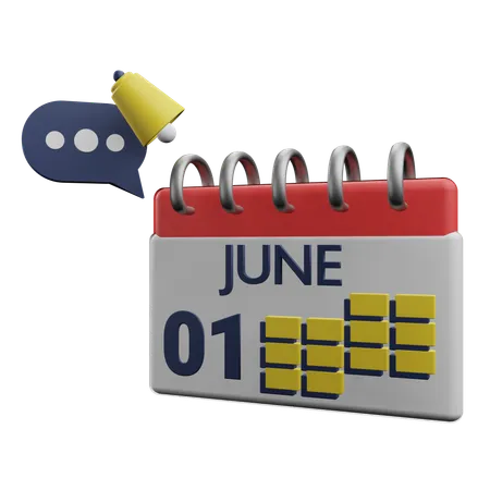 1 june  3D Icon