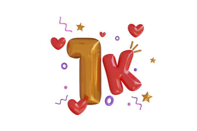 1 k  3D Icon