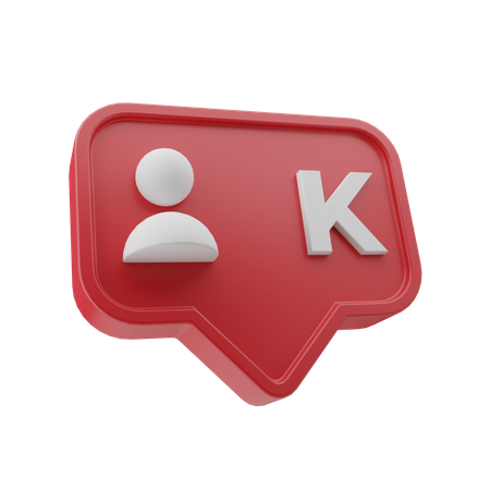 1 K Follower  3D Icon