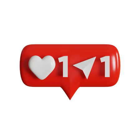 1 Like And 1 Share  3D Icon