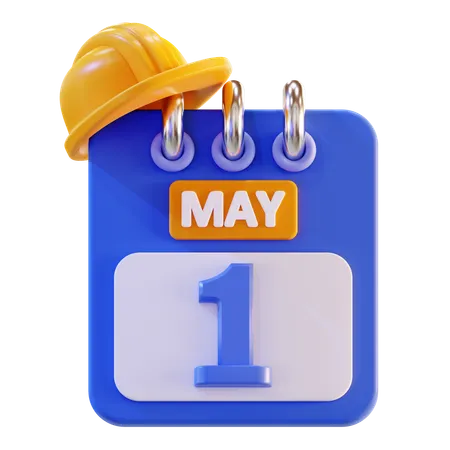 1 May Calendar  3D Icon