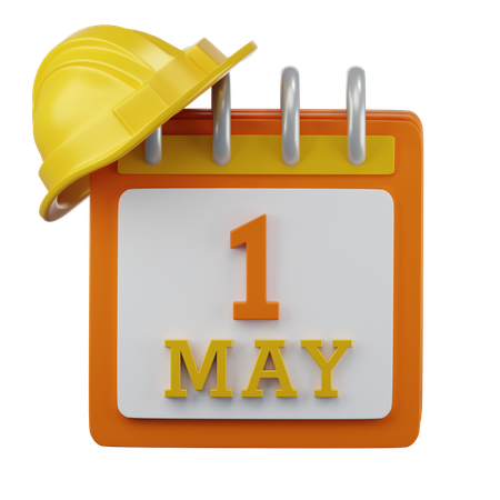 1 May Calendar  3D Icon