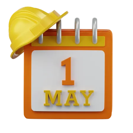 1 May Calendar  3D Icon