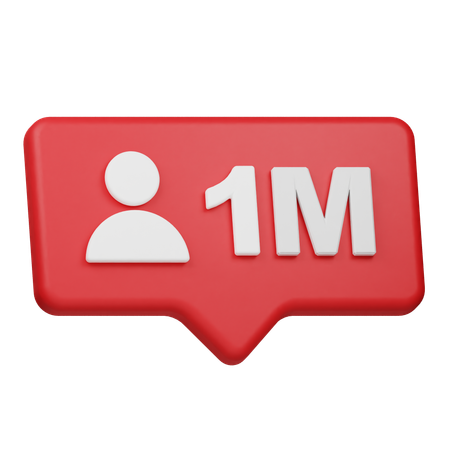 Notification de 1 million d'abonnés  3D Icon