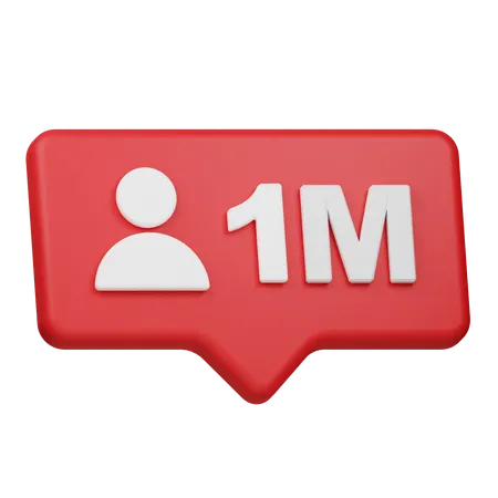 Notification de 1 million d'abonnés  3D Icon