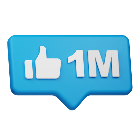 1 million de mentions J'aime  3D Icon