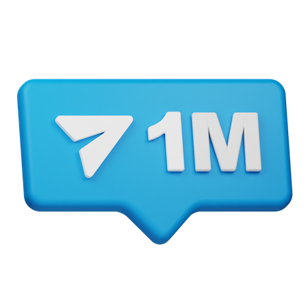 Notification de partage de 1 million  3D Icon