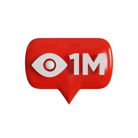 1 Million Views  3D Logo