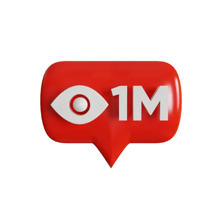 1 Million Views  3D Logo