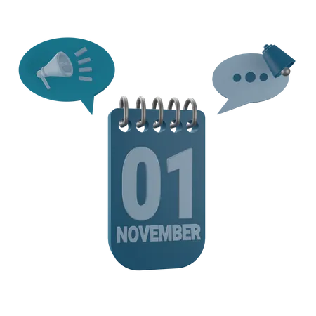 1 November  3D Icon