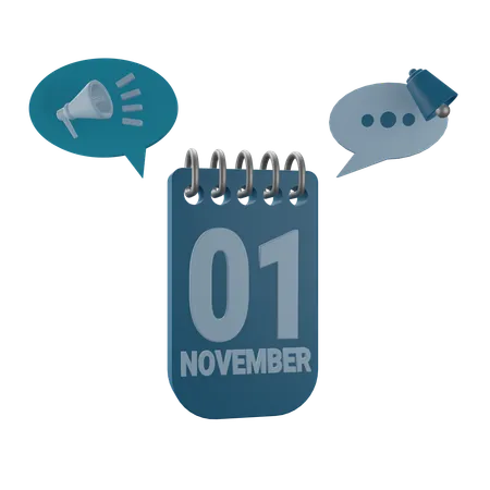 1 de noviembre  3D Icon