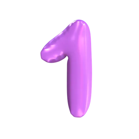 1 Number  3D Icon