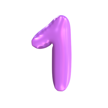 1 Number  3D Icon