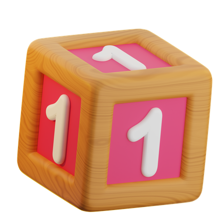 1 bloc de chiffres  3D Icon