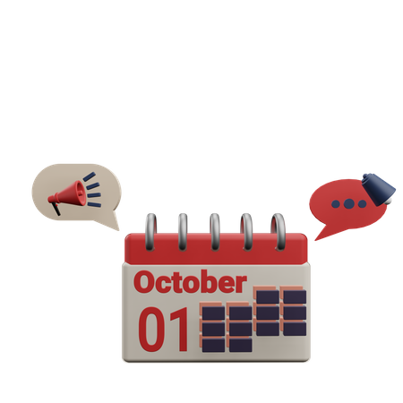 1 october  3D Icon