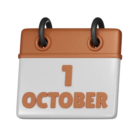 1er octobre  3D Icon