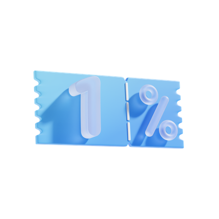 1 Percent  3D Icon