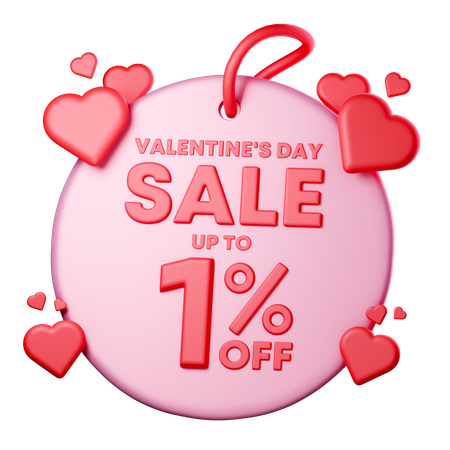 1 Percentage Discount  3D Icon